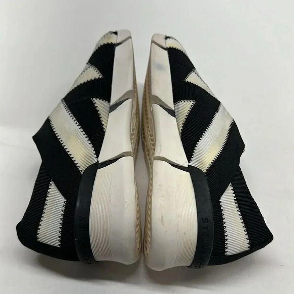 Stella McCartney Platform Sneakers Shoes Slip On Stretch Black White Size 36 / 6 - Picture 7 of 11